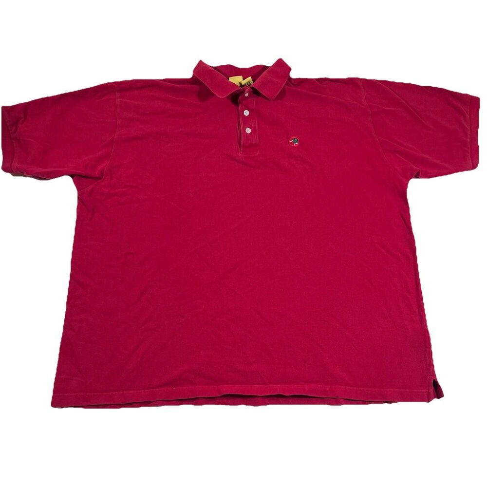 Vintage Duck Head Red Cotton Short Sleeve Polo Shirt Embroidered Men's XXL